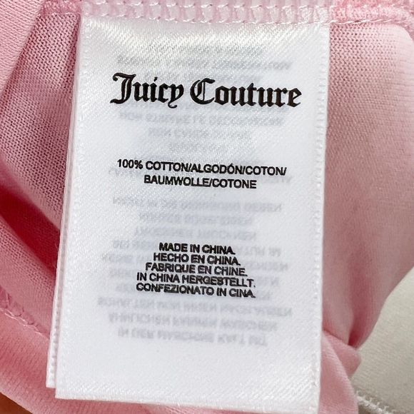 Juicy Couture Pale Pink Diamante Rhinestone Spellout Oversized T-shirt Size XL - Picture 9 of 9